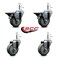 Service Caster 3.5'' Gray Poly Wheel Swivel 7/16'' Grip Ring Stem Caster Set 2 Brakes, 4PK SCC-GR20S3514-PPUB-PLB-716138-2-S-2 - alternate 2